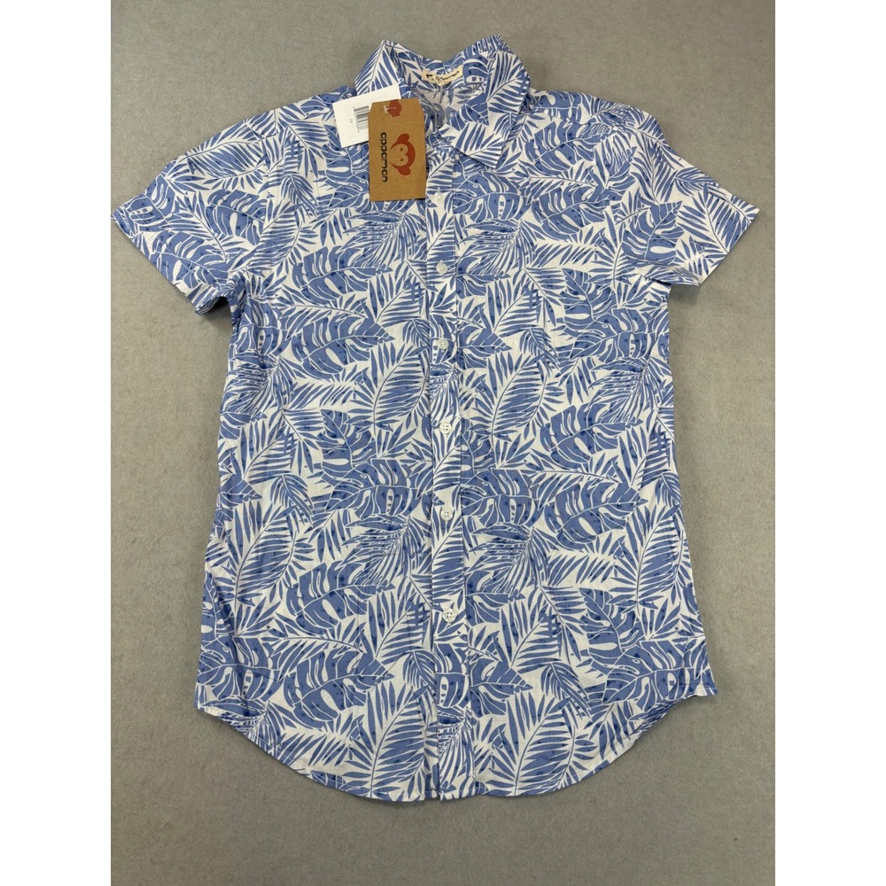 NWT Appaman Boys short sleeve button up size 16 Blue Palms